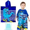 FILOWA Asciugamano Bagno con Cappuccio Bambini Telo Mare Poncho Assorbenti Bambino Doccia Asciugamano Mantello Dinosauro Microfibra Morbido Carino Cartone Grande Accappatoio Ragazzo 6-14 Anni