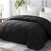 Yebeda Piumino per 4 stagioni, 220 x 240 cm,Trapunta in Microfibra, Piumone per Letto Matrimoniale, Traspirante e Super Morbido per Tutte le Stagioni, Nero