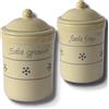 Fratelli Colì Colì Set Barattoli Sale Fino e Grosso in Terracotta Decorata, Barattolo Sale con Coperchio, Porta Sale, Barattolo Da Cucina Stelle