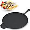 Spetebo Padella in ghisa per pizza e crepes, 30 cm, padella in ghisa per fornelli, barbecue e forno