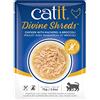 Catit Divine Shreds Cibo per gatti Premium, topping per cibo secco, con carne di pollo, sgombri e broccoli, 1 confezione, 75 g