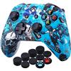 YoRHa Stampa Silicone di Gomma Cover Custodia per la Pelle Cassa Caso Skin per Xbox One S/X Controller x 1 (Strega) con Thumb Grips Copri Levette Analogiche x 10