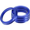 A ABSOPRO Anelli Centranti Per Cerchi Set Di 4 Blu In Alluminio | Diametro Esterno 67.1mm, Diametro Interno 54.1mm, Spessore 10mm, Corregge Cerchio E Mozzo, Elimina Vibrazioni Volante