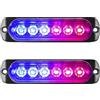 Willpower 2pz Ultra Sottile Luce Stroboscopica di Emergenza 6LED Blu Rosso Pericolo Lampeggiante Luci 12V 24V 18 Modalità Spia Luminosa IP67 Luci di Recupero per Camion Rimorchi Auto Camper