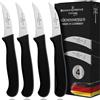Schwertkrone® Coltelli da Cucina Curvi Set 4x [MADE IN GERMANY] - Spelucchino Professionale per Verdure e Frutta - Coltello a Lama Curva Affilato - Coltello Verdure - Coltello Frutta