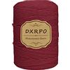 DXRPO Corda Macramè 3 mm x 300 m, Filo Naturale per Appendiabiti, Decorazioni Floreali, Home Decor Camera da Letto e Nuziali (Rosso Scuro)