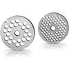 Bosch MUZ45LS - Dischi perforati per tritacarne, 2 dischi da 3 mm, 6 mm, in acciaio inox, lavabili in lavastoviglie, per MUM4, serie 2 e 4, colore: Argento