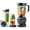 nutribullet Full Size Blender Combo, Frullatore Elettrico, Tritatutto Multifunzione, Professionale, Con Tre Bicchieri di cui uno da 1,8 L Senza BPA, Potenza 1200 Watt, NBF500MB