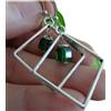 Asai Bolivien Ethno Tribal Manufaktur ⊹⊱ ✿★ ✿ CUBO DI VETRO VERDE CON ROMBO A FORMA DI DIAMANTE ✿ ★✿ ⊰⊹ orecchini scintillanti in verde scuro