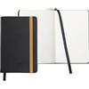 Unipapel Taccuino con copertina rigida | con gomma verticale di chiusura, angoli arrotondati, in ecopelle, colore nero, con fogli lisci, copertina rigida, formato A6, 80 fogli