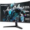 KOORUI Monitor per computer da 27 pollici FHD 1080P Monitor da gioco 165Hz VA 1800R con ultra-sottile, HDMI X2/DP, compatibile VESA, inclinazione regolabile, cura degli occhi