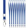 Segus Cordino da Collo Blu, 10 Pezzi Laccio con Fibbia Metallica Girevole, Lanyards Catenelle Collo in Imitazione di Nylon, Accessori per Portabadge, Chiavi, Fischietti, Impresa, Scuole e Ospedali