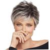 Jorzer Parrucche per capelli ricci grigi Ladiestrenne con parrucca argento grigio parrucca di calore resistente alla fibra sintetica parrucca grigia per donne 11130g