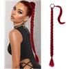 EnixwH Coda Cavallo Capelli Extension, Coulisse Coda di Cavallo Extension, Estensione Sintetici Naturali Ponytail, 80 cm Ponytail Lisci Lungo Estensione Sintetica, Posticci per Donna (Rosso Vino)