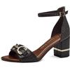 MARCO TOZZI Sandali Donna con Tacco con Cinturino Regolabile Vegani, Beige (Cream Comb), 41 EU