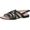CAPRICE Sandali da donna bassi in pelle con plantare, Nero (Black Nappa), 39 EU