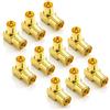 deleyCON 10 Pezzi 90° IEC Adattatore Angolare Spina Angolare SET Placcato Oro Angolo 90 Gradi Spina Coassiale per Radio Cavo TV DVB-T DVB-T2 HD