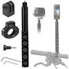 Higatful Supporto per manubrio di moto e bici per Gopro, kit di montaggio a morsetto per moto, accessori compatibili con fotocamera Insta 360 ONE X3 X2 X RS R GO 3 2, GoPro Hero 12 e DJI OSMO Action 4