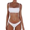 Lovelegis Costume da Bagno - Bikini - Donna - Ragazza - Due Pezzi - Slip - Reggiseno a Fascia - Bretelle Regolabili - Colore Bianco - Taglia L - Modello 2