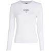 Tommy Jeans Maglietta Maniche Lunghe Donna Basic, Bianco (White), XXS