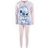 SUN CITY Disney Stitch - Pigiama Stitch Maglia a Maniche Lunghe e Pantalone in Cotone per Bambine e Ragazze (Rosa, 12 Anni)