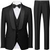 KUDORO Abito da Uomo 3 Pezzi Slim Fit Abiti da Sposa Abito Elegante Cerimonia Abito da Smoking Blazer Gilet Pantaloni(Esercito Verde,XXL)