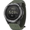 findtime Orologio militare da uomo, digitale, con bussola, contapassi senza app e cellulare, contapassi, orologio digitale da uomo, orologio tattico, orologio militare, 5 ATM, impermeabile, cronografo