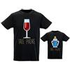Babloo Coppia di T-Shirt Maglie Padre - Figlio/a Idea Regalo per Il Papa' Vino e Latte Nere XL - Body 18 Mesi