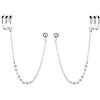 SLUYNZ 925 Orecchini Polsino in Argento Catena per Donne Ragazze Adolescenti Orecchini Leccapiedi Borchie (A-Silver)
