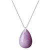 COAI Collana da Donna in Argento Sterling con Ciondolo Goccia in Kunzite Naturale, Collana Argento 925 Donna con Pietre Naturali