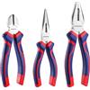 WORKPRO Set di 3 Pinze: Becchi Lunghi 160 mm, Taglio Laterale 160 mm, Combinata 180 mm - Manici Morbidi per Riparazioni Domestiche
