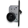 BricoShopping set MANIGLIE per PORTA interna in legno A SCOMPARSA SCORREVOLE KIT con SERRATURA ad INCASSO GANCIO chiave e nottolino cieca rotonda bocchetta acciaio (Tondo C/C, Nero)