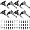HAOCHEN 8 Pz Cerniere a T, Cerniere per Legno, Nero Cerniere per Porte in Legno, 118mm Cerniere per Porte, Cerniera per Cancello, Bordo Ondulato per Giardino Finestre di Fienili
