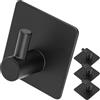 Your Day Mate Ganci in acciaio inox da incollare, 4 pezzi, in nero, ganci adesivi per asciugamano, accappatoio, strofinaccio, gancio per asciugamano bagno, porta asciugamano cucina, gancio per accappatoio