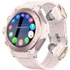 Rainbuvvy T92 Smartwatch da donna da uomo, 3,3 cm 3 in 1 Smart Watch con auricolari Bluetooth 5.0 rendere la chiamata IP67 impermeabile, fitness tracker per Android iOS Phone (rosa)