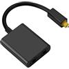 Demeras Adattatore per Fibra Ottica Cavo Audio Adattatore per Splitter Audio Ottico Digitale a Doppia Porta 1 in 2 out(Nero)