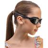 AqtivAqua Occhialini da nuoto per bambini bambini 6-14 3-6 occhialini da nuoto per bambini ragazze ragazzi MINI-DXP (blu e bianco, lenti polarizzate)