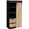 milani home - Credenza Mobile Madia Moderna In Legno E Metallo Di Design Moderno Stile Industriale, Cm 80x40x160 H