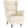 vidaXL Poltrona Bianco Crema in Velluto