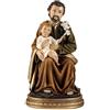 DRW Figura San Jose con bambino seduto Resina dipinta a mano 23 cm