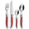 Lou Laguiole Rustic Rosso - Set di posate da 24 pezzi