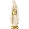DRW Figura Madonna di Lourdes Resina Dipinta a Mano Crema e Oro 20 cm