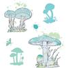 Sizzix 49 and Market - Fustelle trasparenti A5 con motivo a funghi dipinti