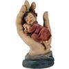 DRW Figura Mano di Dio con una bambina Resina dipinta a mano 11 cm