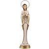 DRW Figura Madonna di Fatima Allungata Resina Dipinta a Mano con Corona di Metallo 30 cm