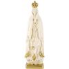 DRW Figura Madonna di Fatima Resina Dipinto a Mano Crema e Oro 20 cm