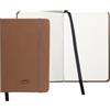 Unipapel Taccuino con copertina rigida | con gomma verticale di chiusura, angoli arrotondati, in ecopelle, colore marrone, con fogli lisci, copertina rigida, formato A6, 80 fogli