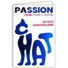 AFIE 69-9008 - Biglietto di auguri con busta, 12 x 17,5 cm, motivo: parola gatto, arancione ramato lucido, a forma di sagoma di felino, fatto l'uno per l'altro animale da compagnia, creazione stampa