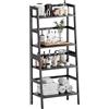 HITNET Scaffale a Scala 4 Ripiani, Librerie in bambù, Indipendente Scaffali Portaoggetti, Supporto per Piante per Piccoli Spazi, Nero