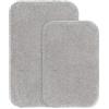 VANZAVANZU Set Tappeti Bagno 2 Pezzi Antiscivolo Tappetino da Bagno Assorbente Addensato Tappetini Bagno Ultra Morbido Bath Mat Soffice Microfibra Eleganti 40 x 60cm + 50 x 80cm (Grigio Chiaro)
